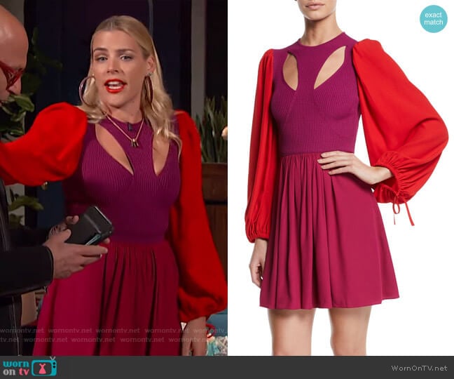 Harness Cutout-Front Balloon-Sleeve Mini Dress by Alexander McQueen worn by Busy Philipps  on Busy Tonight