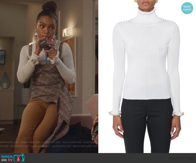 Turtleneck With Crystal Cuffs by Alexander Wang worn by Zoey Johnson (Yara Shahidi) on Grown-ish