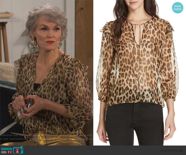 Bonnie’s leopard print blouse on Happy Together