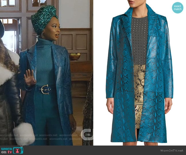 Logan Coat by Alice + Olivia worn by Monica Colby (Wakeema Hollis) on Dynasty