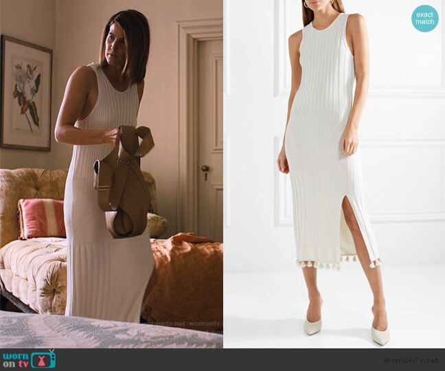 Lutetia tasseled ribbed stretch-knit midi dress by Altuzarra worn by Lisa Turner (Cobie Smulders) on Friends from College