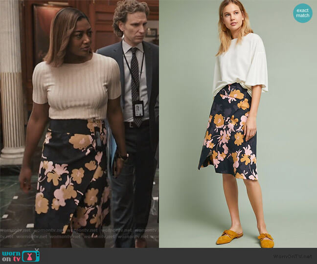 Oktava Wrap Skirt by Anthropologie worn by Daisy Grant (Patina Miller) on Madam Secretary