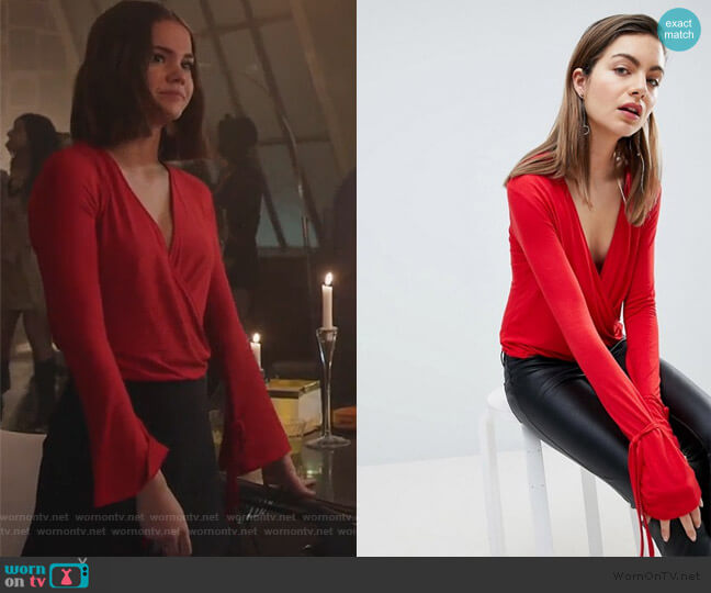 Ivyrevel Plunge Front Top with Cuff Detail worn by Callie Foster (Maia Mitchell) on Good Trouble