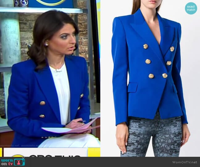 Double Breasted Jacket by Balmain worn by Bianna Golodryga on CBS Mornings