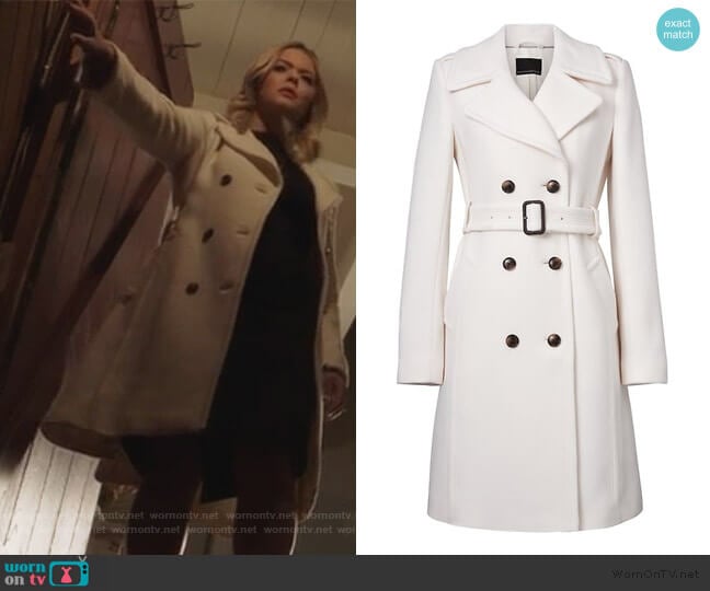 Italian Melton Wool-blend coat by Banana Republic worn by Alison DiLaurentis (Sasha Pieterse) on Pretty Little Liars The Perfectionists