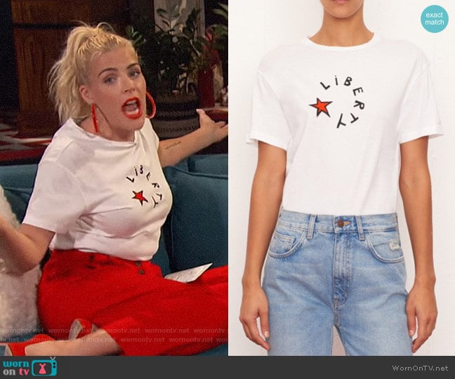 Liberty Star T-shirt by Bella Freud worn by Busy Philipps on Busy Tonight