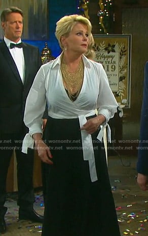Bonnie’s two-tone wrap dress on Days of our Lives