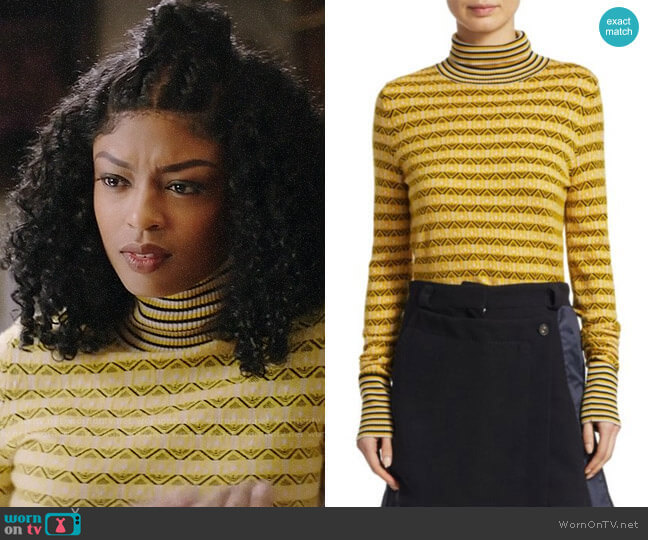 Carven Textured Turtleneck Pullover worn by Ali Finer (Javicia Leslie) on God Friended Me