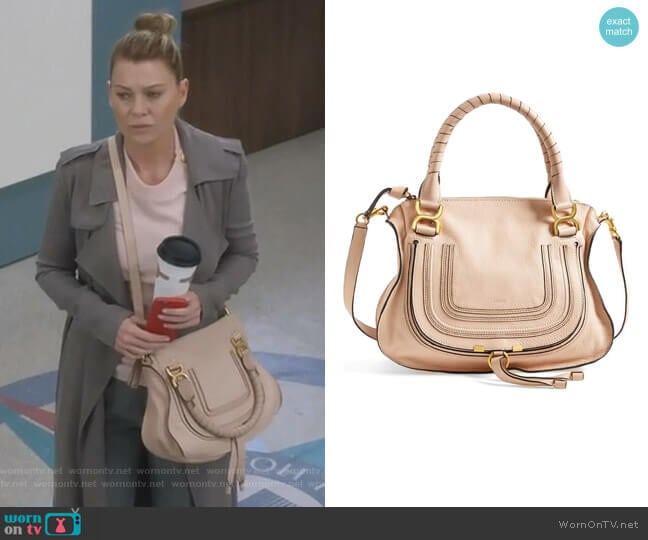 Medium Marcie Leather Satchel by Chloe worn by Meredith Grey (Ellen Pompeo) on Greys Anatomy