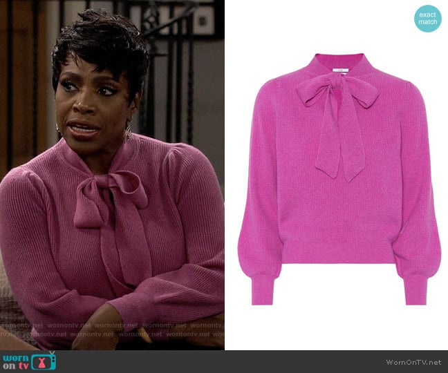 Cashmere Tie-Neck Sweater by Co worn by Rose (Sheryl Lee Ralph) on Fam