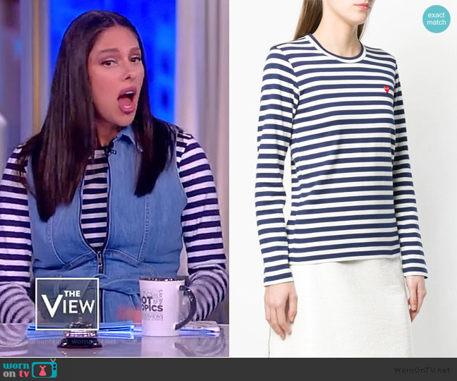 Striped Print Jersey by Comme Des Garcons Play worn by Abby Huntsman on The View