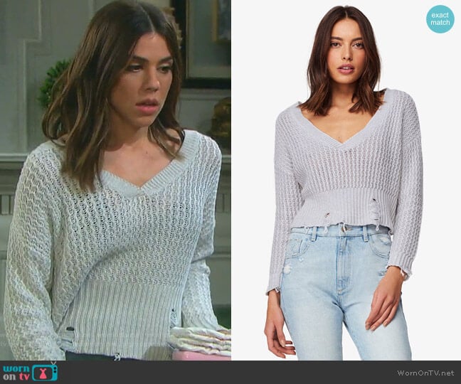 Freeman Distressed Sweater by DL1961 worn by Abigail Deveraux (Kate Mansi) on Days of our Lives