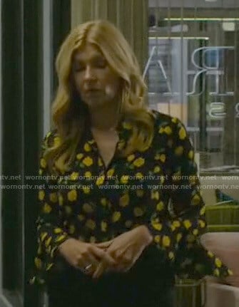 WornOnTV: Debra's black rose print blouse on Dirty John | Connie