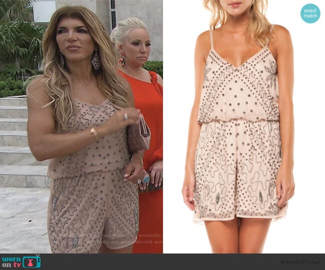 Embellished Romper by Dex worn by Teresa Giudice on The Real Housewives of New Jersey