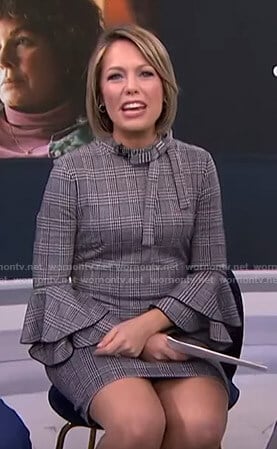 Dylan's grey plaid bell sleeve dress on Today