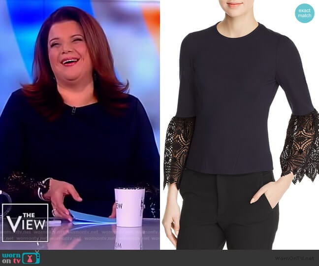 Amora Lace Cuff Blouse by Elie Tahari worn by Ana Navarro on The View