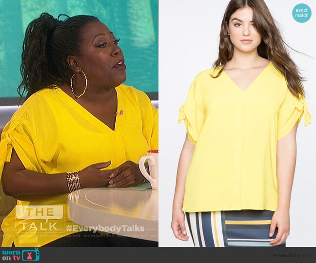 Tie Sleeve Top by Eloquii worn by Sheryl Underwood on The Talk