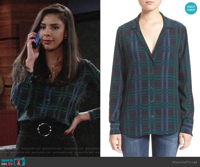 Equipment Adalyn Plaid Shirt  worn by Kerry Johnson (Alice Hunter) on The Young and the Restless