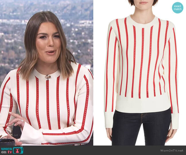 Amrit Sweater by Equipment worn by Carissa Loethen Culiner on E! News