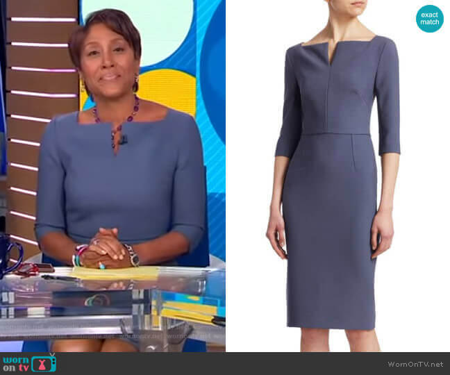WornOnTV: Robin’s blue split-neck dress on Good Morning America | Robin ...