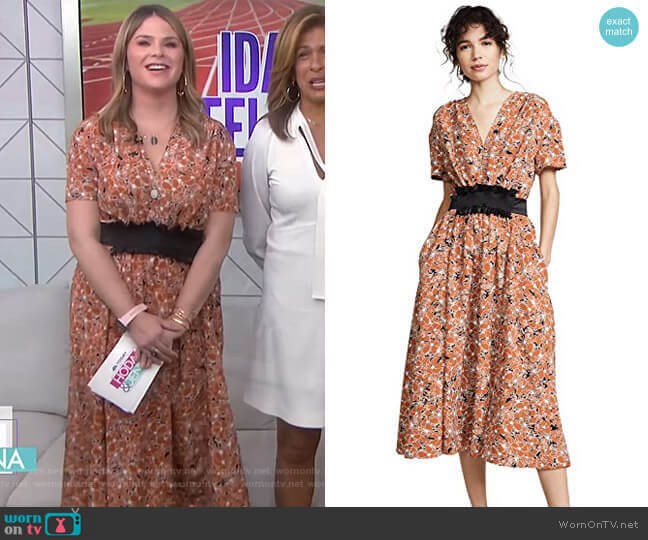 Floral Dress by Cedric Charlier worn by Jenna Bush Hager on Today