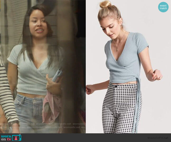 Ribbed Wrap Top by Forever 21 worn by Mariana Foster (Cierra Ramirez) on Good Trouble