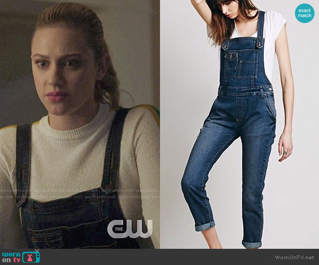 Free People Washed Denim Overalls worn by Betty Cooper (Lili Reinhart) on Riverdale