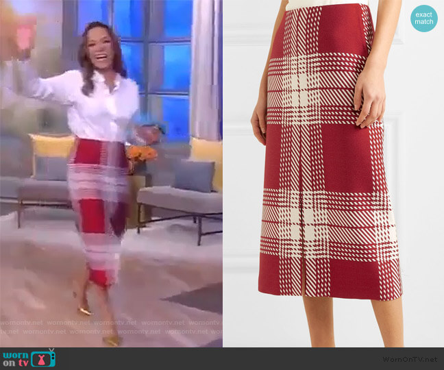 WornOnTV: Sunny’s red check midi skirt on The View | Sunny Hostin ...