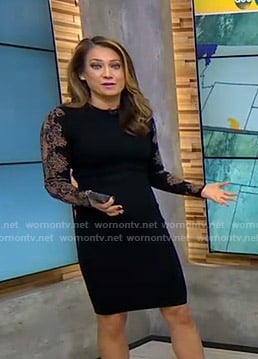 Ginger’s black snake print sleeve dress on Good Morning America