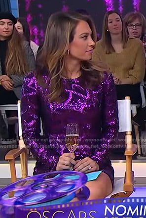 Ginger’s purple sequin mini dress on Good Morning America
