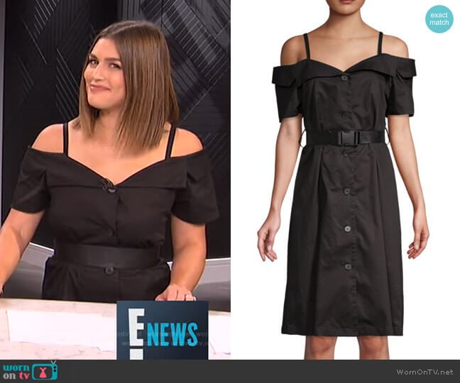 Cold-Shoulder Cotton Knee-Length Dress by Grey Lab worn by Carissa Loethen Culiner on E! News