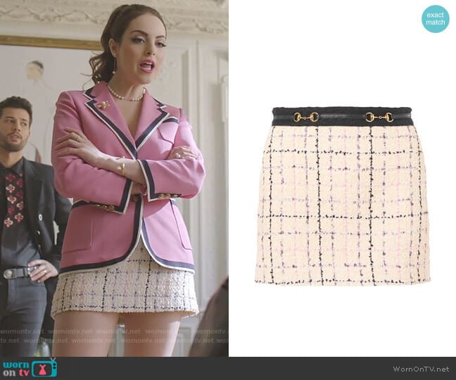 Romantic Tweed Mini Skirt by Guuci worn by Fallon Carrington (Elizabeth Gillies) on Dynasty