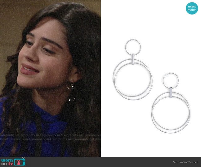 Halogen Multi Ring Hoop Earrings worn by Lola Rosales (Sasha Calle) on The Young and the Restless