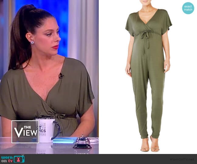 Maternity Cross-Front Jersey Jumpsuit by Ingrid & Isabel worn by Abby Huntsman on The View