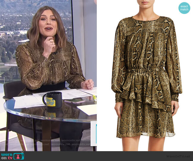 Java Python Print Mini A-Line Dress by Isabel Marant Etoile worn by Carissa Loethen Culiner on E! News