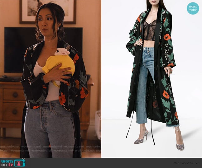 Iman Silk Floral Kimono by Johanna Ortiz worn by Marianne (Jae Suh Park) on Friends from College