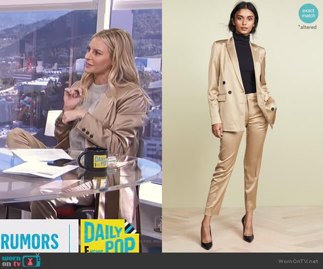 Gold Shine Suiting Jacket and Pants by Jason Wu Grey worn by Morgan Stewart  on E! News