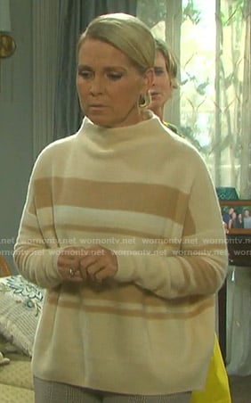 Jennifer's beige striped sweater on Days of our Lives