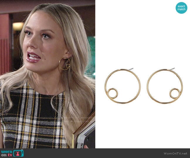 Jenny Bird Otis Hoop Earrings worn by Abby Newman (Melissa Ordway) on The Young and the Restless