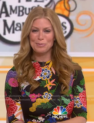 Jill’s black floral fitted dress on Today