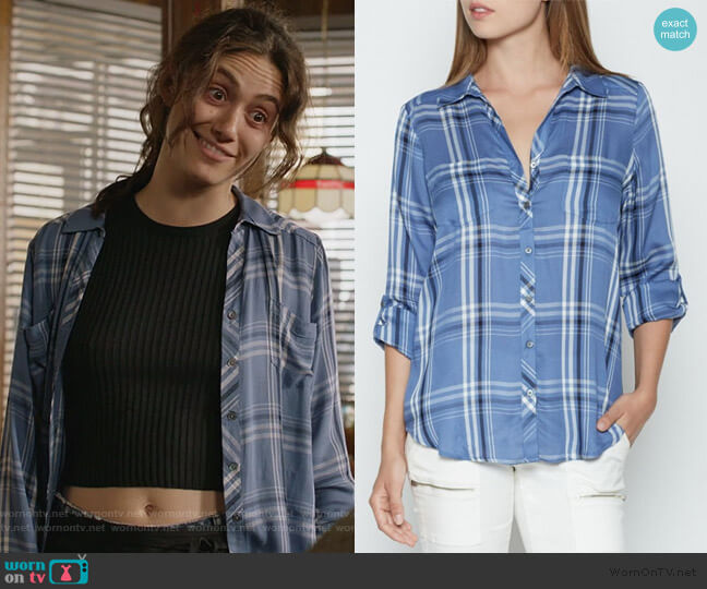 Daisha Plaid Blouse by Joie worn by Fiona Gallagher (Emmy Rossum) on Shameless