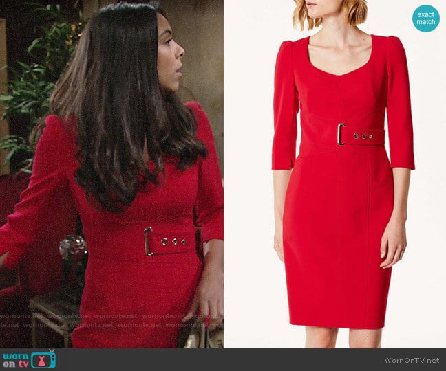 Karen Millen Corsetry Waist Pencil Dress worn by Kerry Johnson (Alice Hunter) on The Young and the Restless