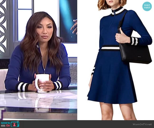 Sporty Fit-and-Flare Dress by Karen Millen worn by Jeannie Mai on The Real