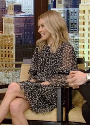 WornOnTV: Kelly’s black leopard print mini dress on Live with Kelly and ...