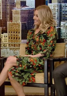 Kelly's printed wrap dress on Live with Kelly and Ryan