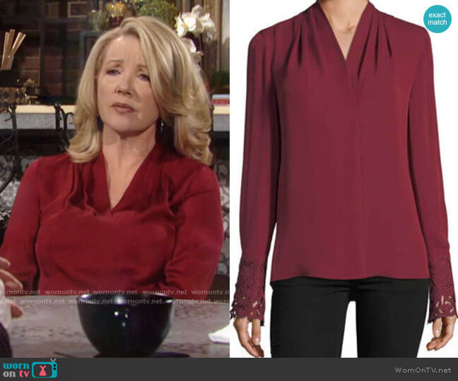 Kobi Halperin Maura Blouse worn by Nikki Reed Newman (Melody Thomas-Scott) on The Young and the Restless