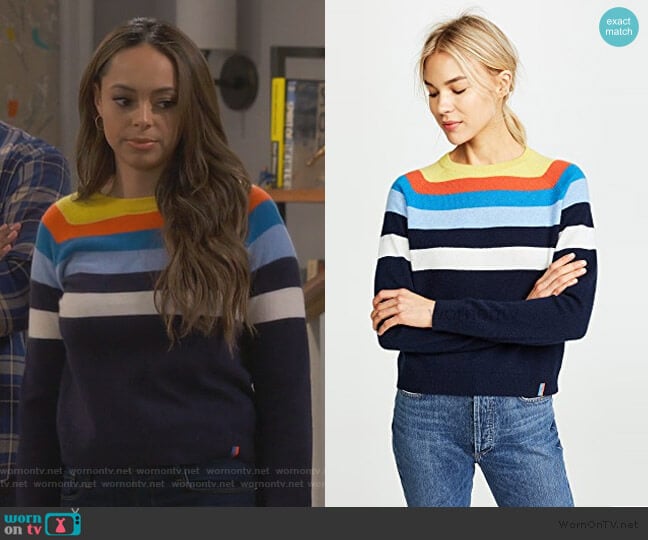 The Biminy Twist Cashmere Sweater by Kule worn by Claire (Amber Stevens West) on Happy Together