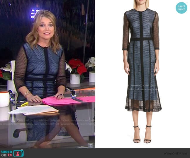 Lace Midi Dress by Victoria Beckham worn by Savannah Guthrie on Today