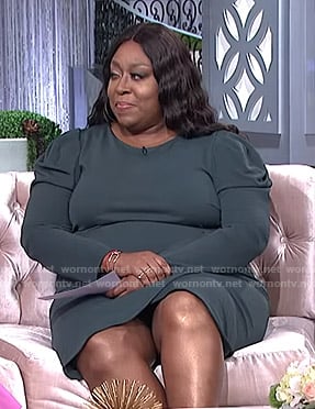 Loni’s green puff sleeve dress on The Real