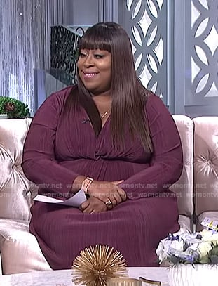 Loni’s purple twisted front dress on The Real